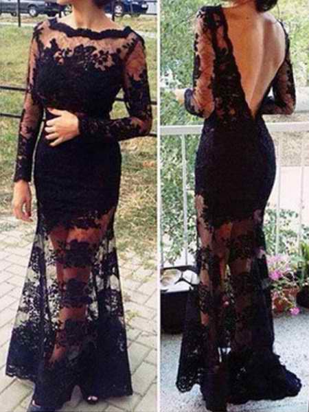js prom gown black
