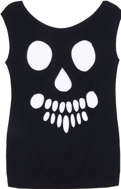 romwe halloween skull shirt